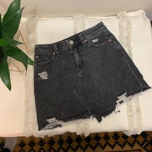 BDG Urban Outfitters Black Jean Distressed Skirt